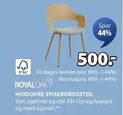 JYSK ROYAL OAK HVIDOVRE SPISEBORDSSTOL tilbud