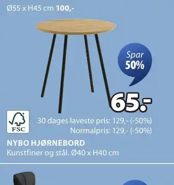 JYSK NYBO HJØRNEBORD tilbud