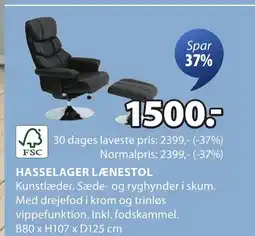JYSK HASSELAGER LÆNESTOL tilbud