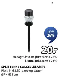 JYSK SPLITTERNE SOLCELLELAMPE tilbud