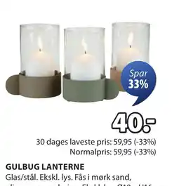 JYSK GULBUG LANTERNE tilbud