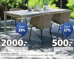 JYSK KOLLEN BORD + TUERNE STOL tilbud