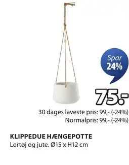 JYSK KLIPPEDUE HÆNGEPOTTE tilbud