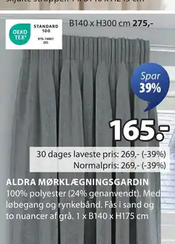 JYSK ALDRA MØRKLÆGNINGSGARDIN 1 tilbud