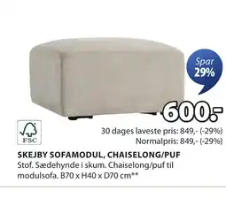 JYSK SKEJBY SOFAMODUL, CHAISELONG/PUF tilbud