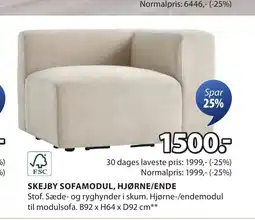 JYSK 1 MIDTERMODUL + 2 HJØRNE-/ENDEMODULER tilbud