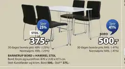 JYSK BANNERUP BORD + HAMMEL STOL tilbud