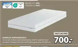 JYSK KAMELVA SPRINGMADRAS tilbud