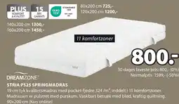 JYSK DREAMZONE® STRIA PS25 SPRINGMADRAS tilbud