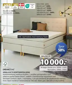 JYSK Dreamzone® hemla gc75 kontinentalseng tilbud