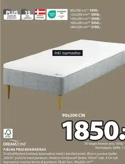 JYSK Dreamzone® fjelna pb20 boxmadras tilbud