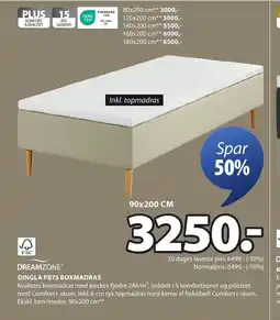 JYSK Spar 50% DINGLA PB75 BOXMADRAS tilbud