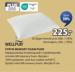 JYSK WELLPUR STRYN MEMORY FOAM PUDE tilbud