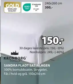 JYSK SANDRA FLADT SATINLAGEN tilbud