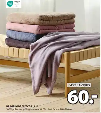 JYSK DRAGEHODE FLEECE-PLAID tilbud