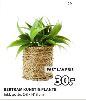 JYSK BERTRAM KUNSTIG PLANTE tilbud