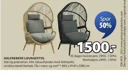 JYSK HALVREBENE LOUNGESTOL tilbud