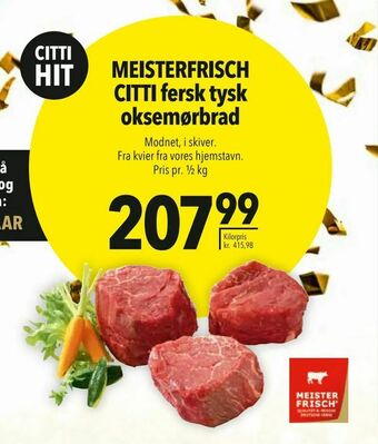 Citti MEISTERFRISCH CITTI fersk tysk oksemørbrad tilbud