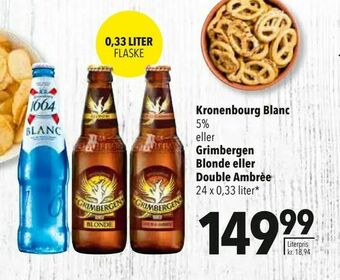 Citti Kronenbourg Blanc 5% eller Grimbergen Blonde eller Double Ambrèe tilbud