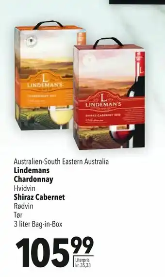 Citti Lindemans Chardonnay, Shiraz Cabernet tilbud