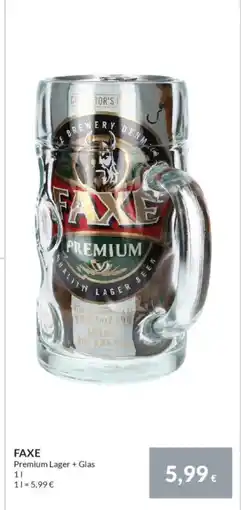 Nielsen's Discount FAXE Premium Lager + Glas tilbud