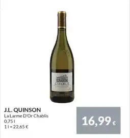 Nielsen's Discount J.L.QUINSON La Larme D'Or Chablis tilbud