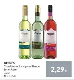 Nielsen's Discount ANDES Chardonnay, Sauvignon Blanc el. tilbud