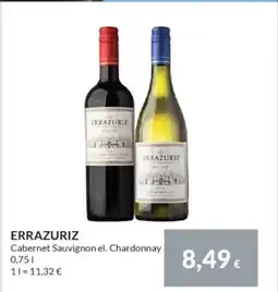 Nielsen's Discount ERRAZURIZ Cabernet Sauvignon el. Chardonnay tilbud
