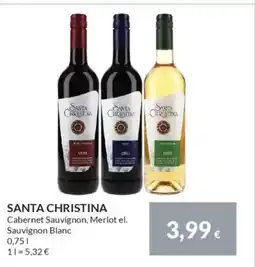 Nielsen's Discount SANTA CHRIST Cab Sauvignon Blanc ernet Sauvignon, Merlot el. INA tilbud