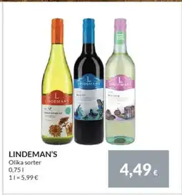 Nielsen's Discount LINDEMAN'S Olika sorter tilbud