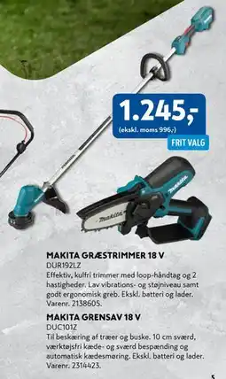 Davidsen MAKITA GRENSAV 18 V tilbud