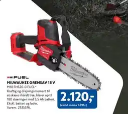 Davidsen MILWAUKEE GRENSAV 18 V tilbud