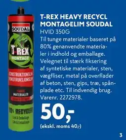 Davidsen T-REX HEAVY RECYCL MONTAGELIM SOUDAL tilbud