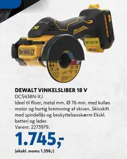 Davidsen DEWALT VINKELSLIBER 18 V tilbud