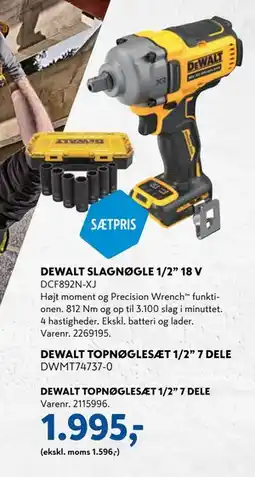 Davidsen DEWALT TOPNØGLESÆT 1/2 7 DELE tilbud