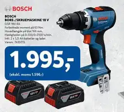 Davidsen BOSCH BORE-/SKRUEMASKINE 18 V tilbud