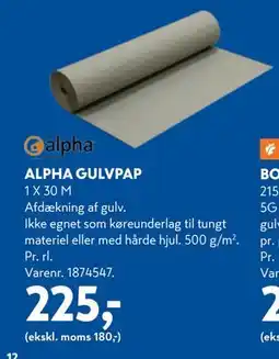 Davidsen ALPHA GULVPAP tilbud