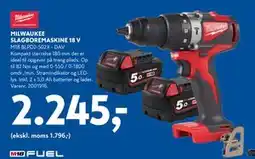 Davidsen MILWAUKEE SLAGBOREMASKINE 18 V tilbud