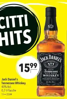 Citti Jack Daniel's Tennessee Whiskey 40% Vol. tilbud