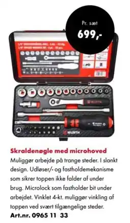 Würth Skraldenøgle med microhoved tilbud