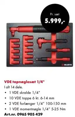 Würth VDE topnøglesæt 1/4" tilbud