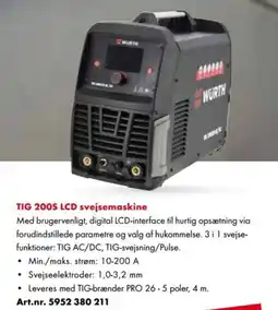 Würth TIG 200S LCD svejsemaskine tilbud