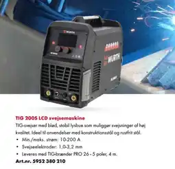 Würth TIG 200S LCD svejsemaskine tilbud