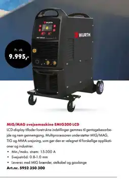 Würth MIG/MAG svejsemaskine EMIG300 LCD tilbud