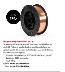 Würth Ulegeret svejsetråd G4Si1 (SG 3) tilbud