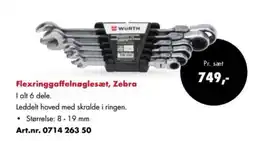 Würth Flexringgaffelnøglesæt, Zebra tilbud