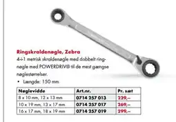 Würth Ringskraldenøgle, Zebra tilbud