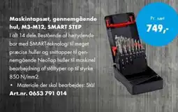 Würth Maskintapsæt, gennemgående hul, M3-M12, SMART STEP tilbud