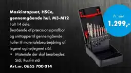 Würth Maskintapsæt, HSCo, gennemgående hul, M3-M12 tilbud