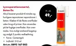 Würth Lynreparationsmørtel, Beton fix tilbud